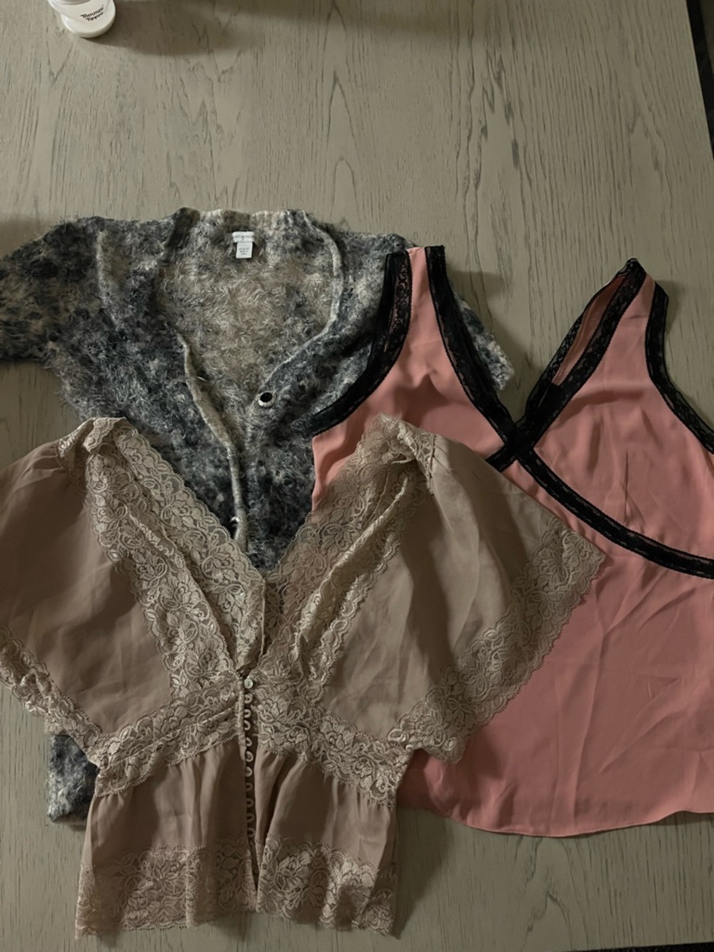 (3)Woman tops lace blouses, Fuzzy Knit Sweater